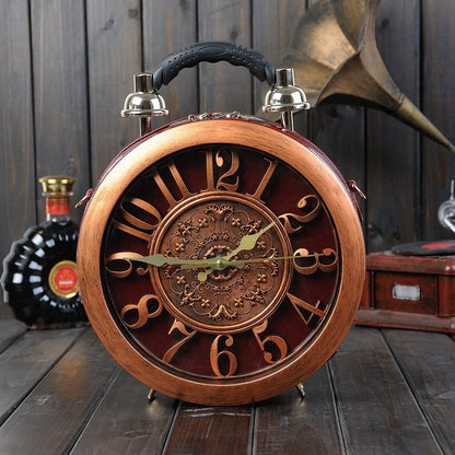 Vintage Clock Design Handbag with Functional Timepiece
