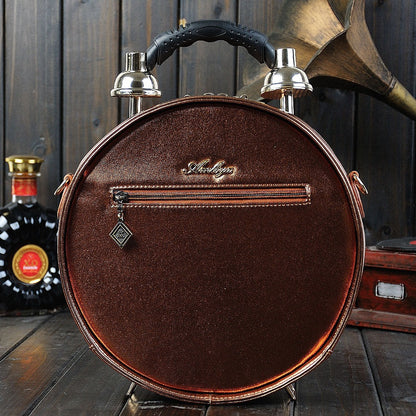Vintage Clock Design Handbag with Functional Timepiece