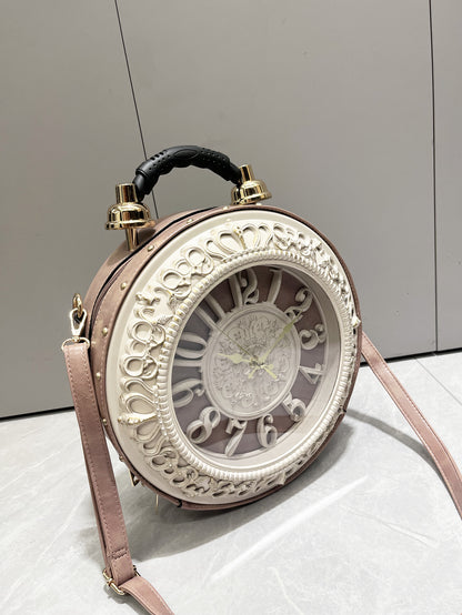 Vintage Clock Design Shoulder Bag