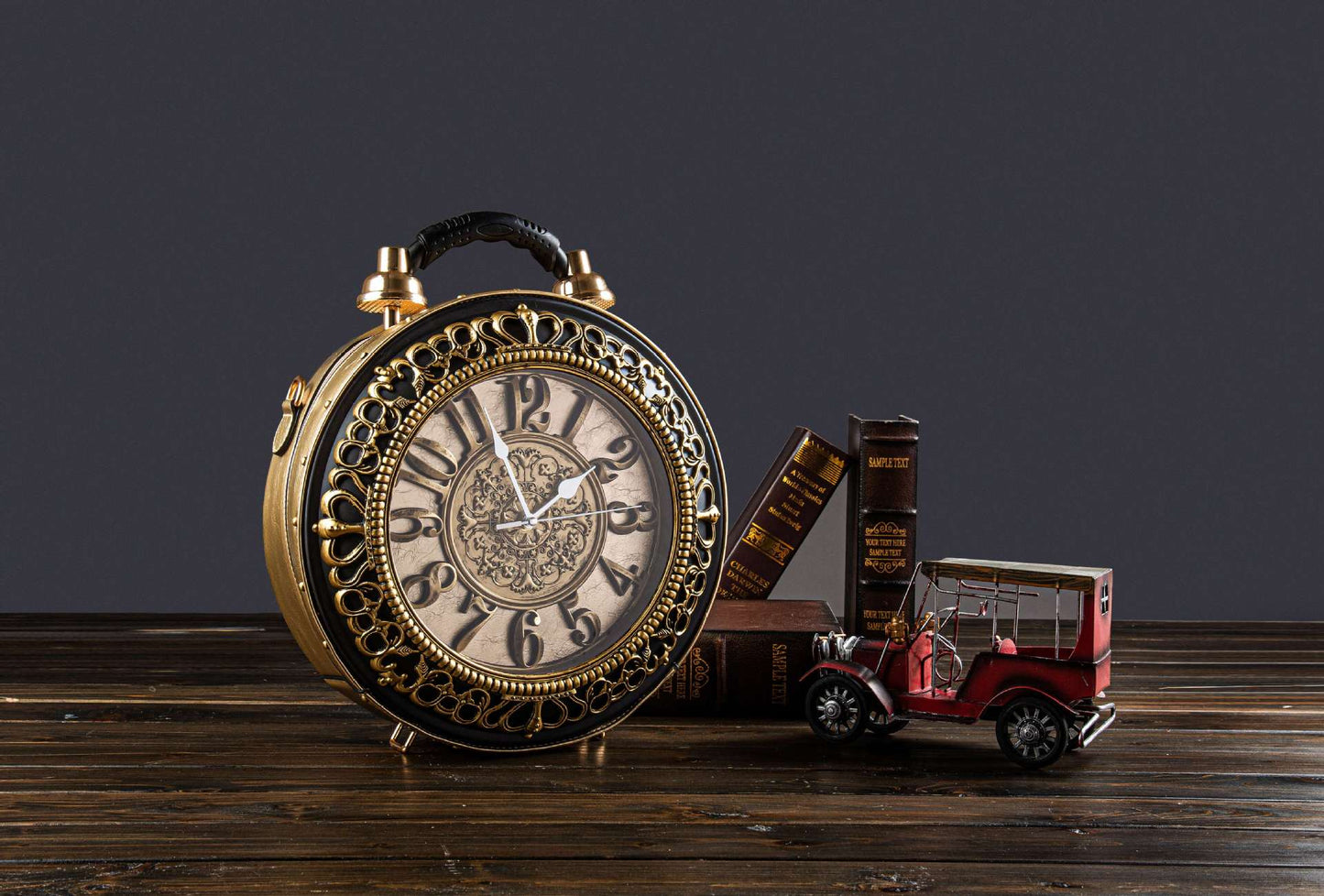 Vintage Clock Shape Diagonal Handbag