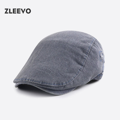 Vintage Cotton Peaked Cap for Men and Women