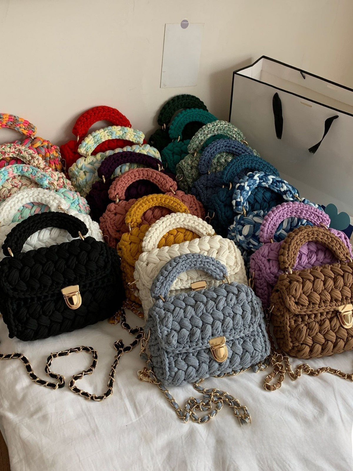 Vintage Crochet Chain Strap Bag