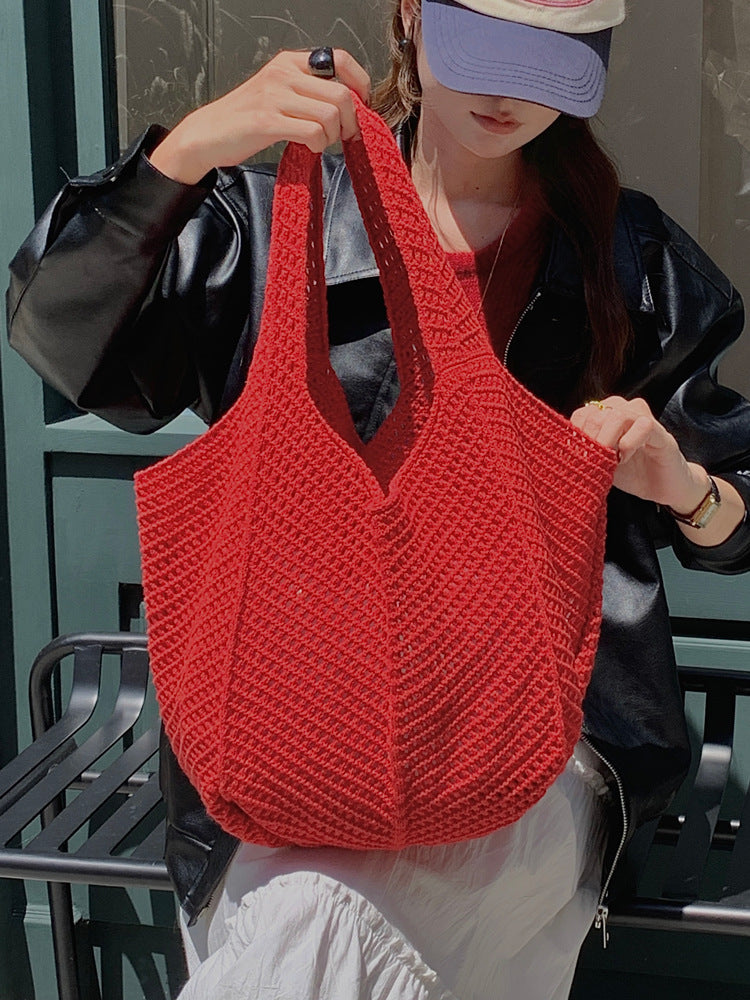 Vintage Crochet Woven Shoulder Bag