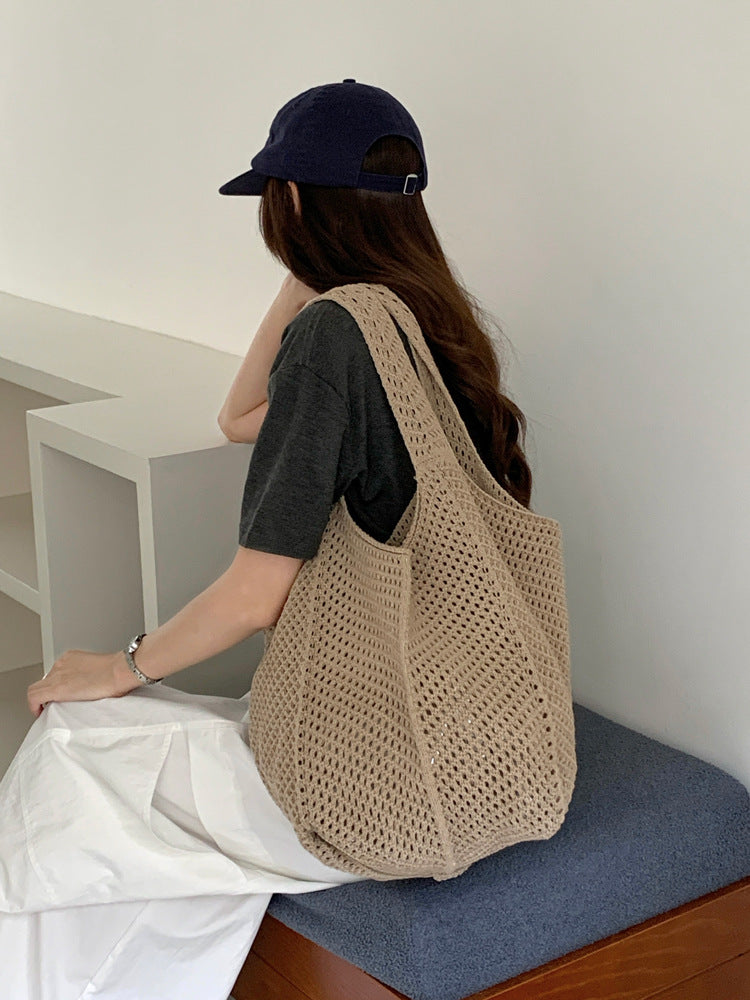 Vintage Crochet Woven Shoulder Bag