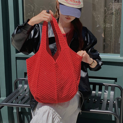 Vintage Crochet Woven Shoulder Bag