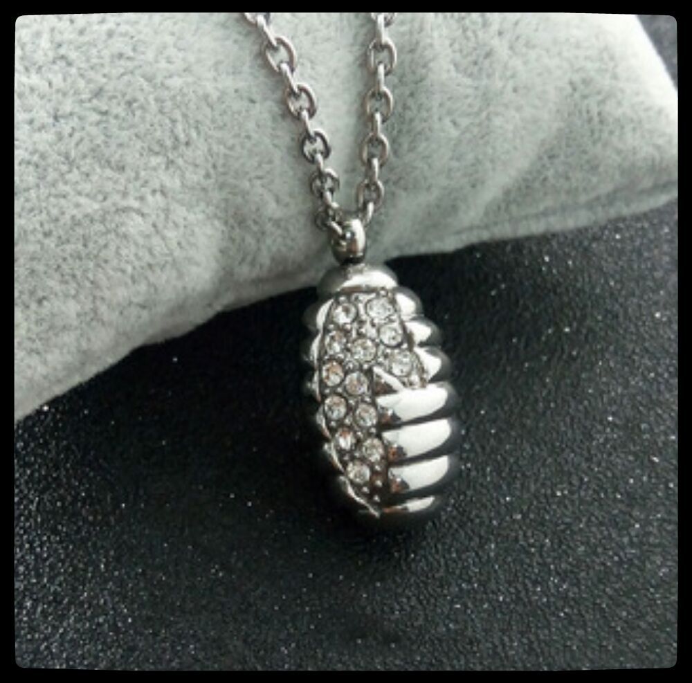Vintage Crystal Coffin Necklace with Openable Design