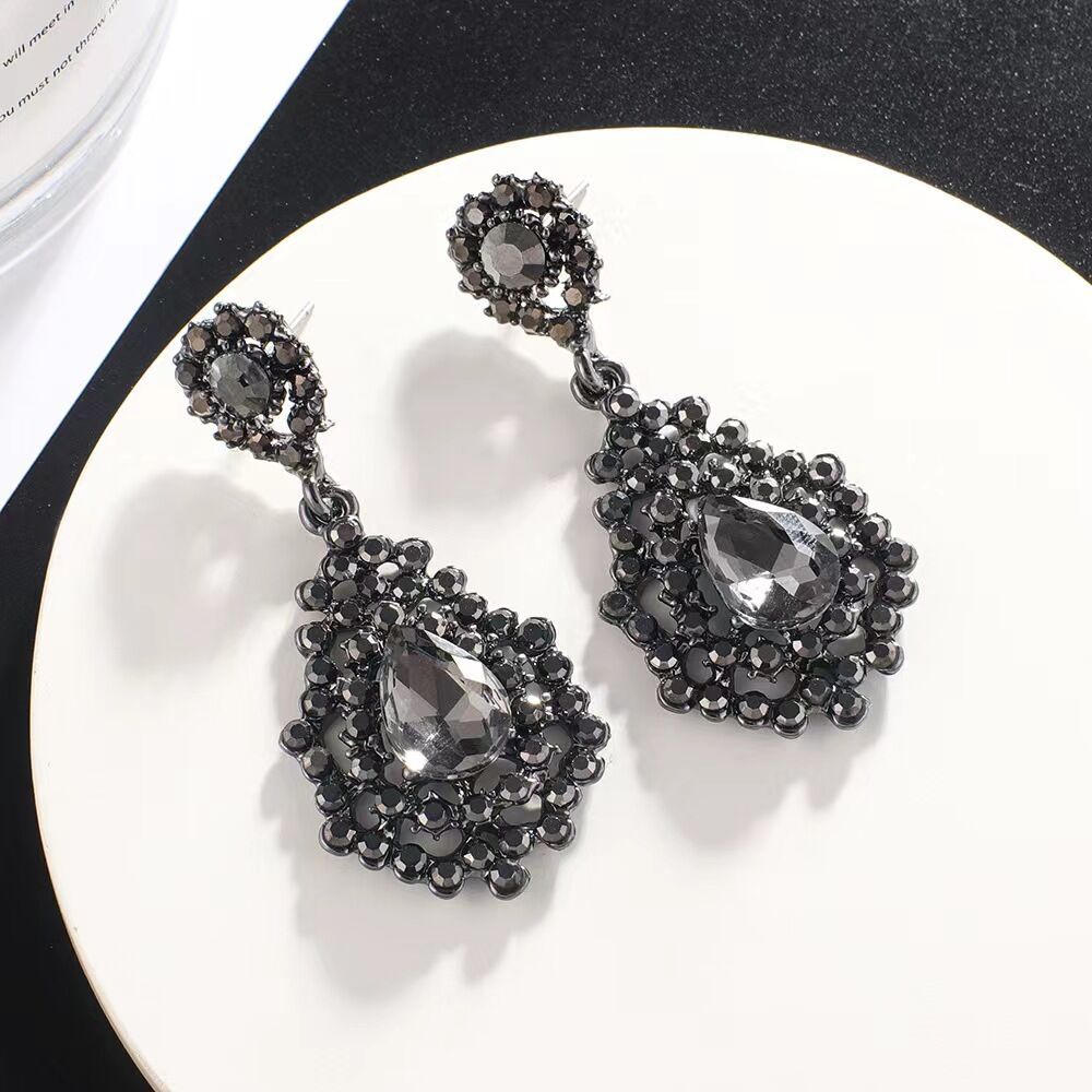 Vintage Crystal Drop Earrings for Women