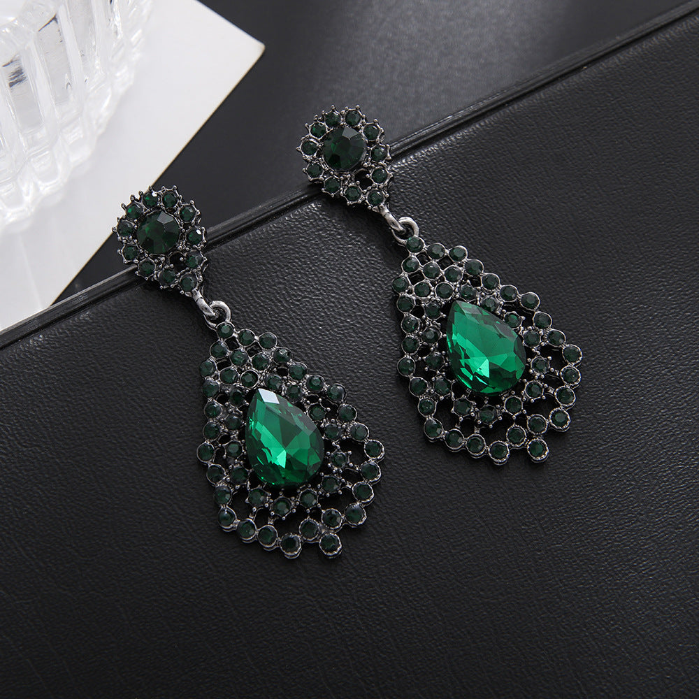 Vintage Crystal Drop Earrings for Women