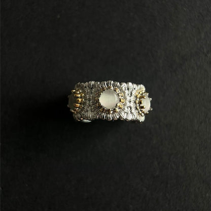 Vintage Daisy Open Ring Silver Plated Retro Jewelry