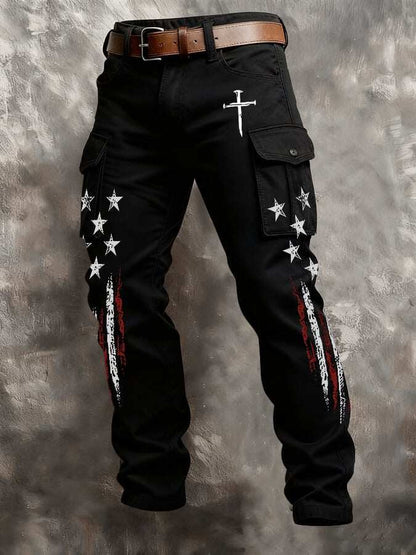 Vintage Denim Cargo Pants for Men