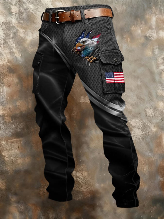 Vintage Denim Cargo Pants for Men
