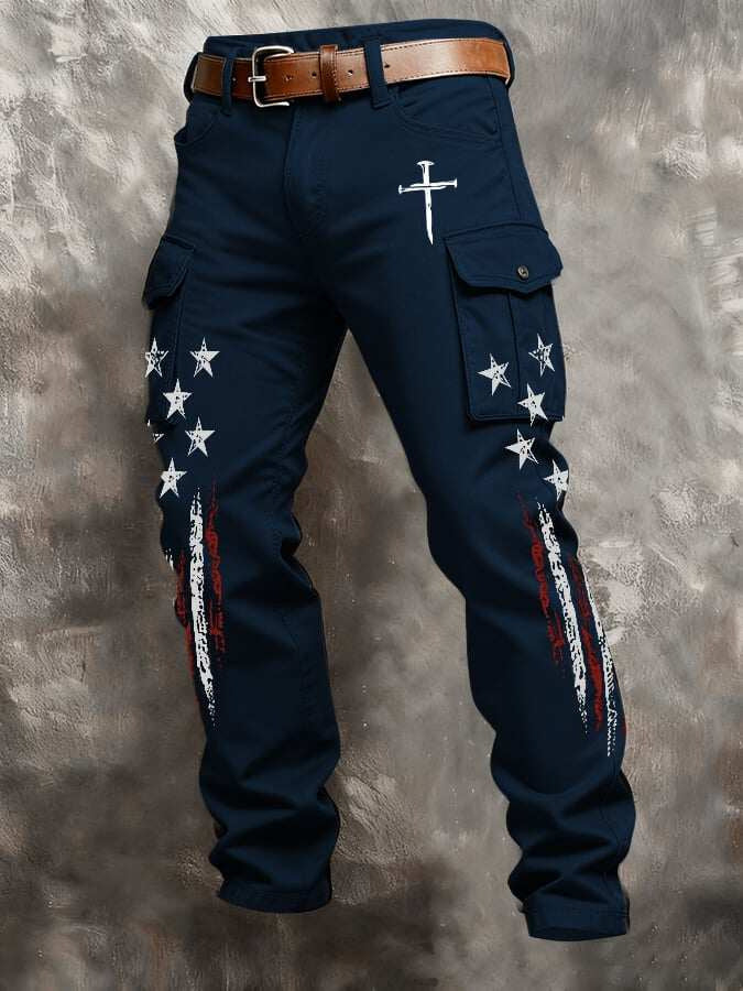 Vintage Denim Cargo Pants for Men
