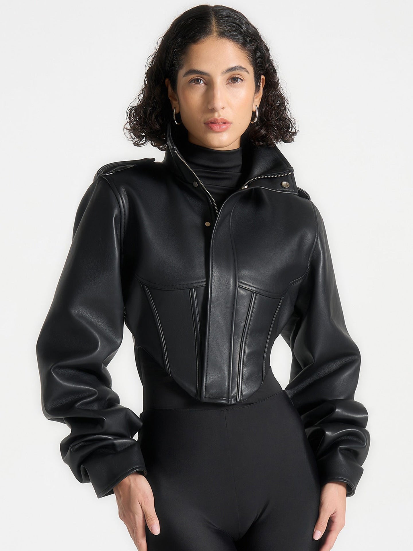 Vintage Distressed Faux Leather Jacket
