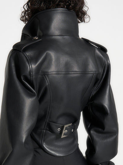 Vintage Distressed Faux Leather Jacket