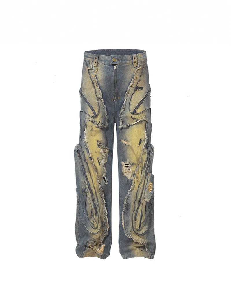 Vintage distressed workwear jeans