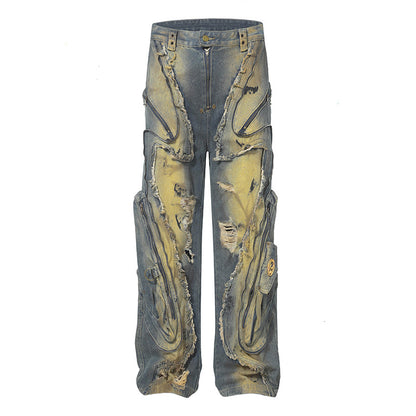Vintage distressed workwear jeans