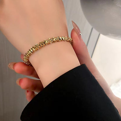 Vintage Double Round Head Open Bracelet