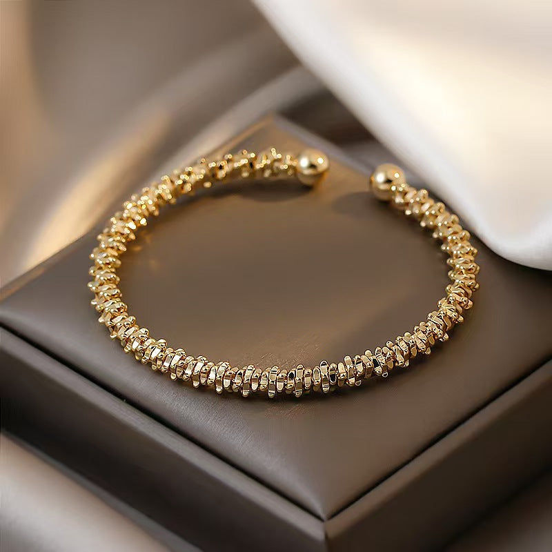 Vintage Double Round Head Open Bracelet