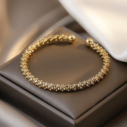Vintage Double Round Head Open Bracelet