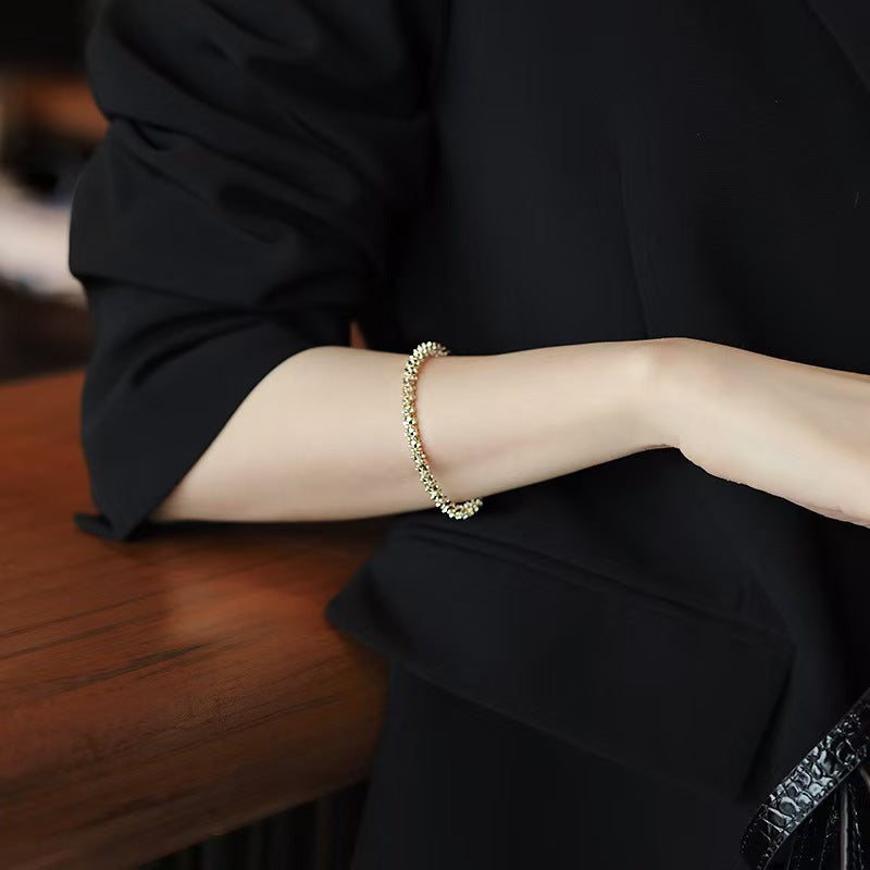 Vintage Double Round Head Open Bracelet