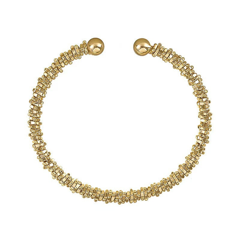 Vintage Double Round Head Open Bracelet