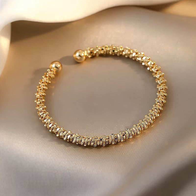 Vintage Double Round Head Open Bracelet