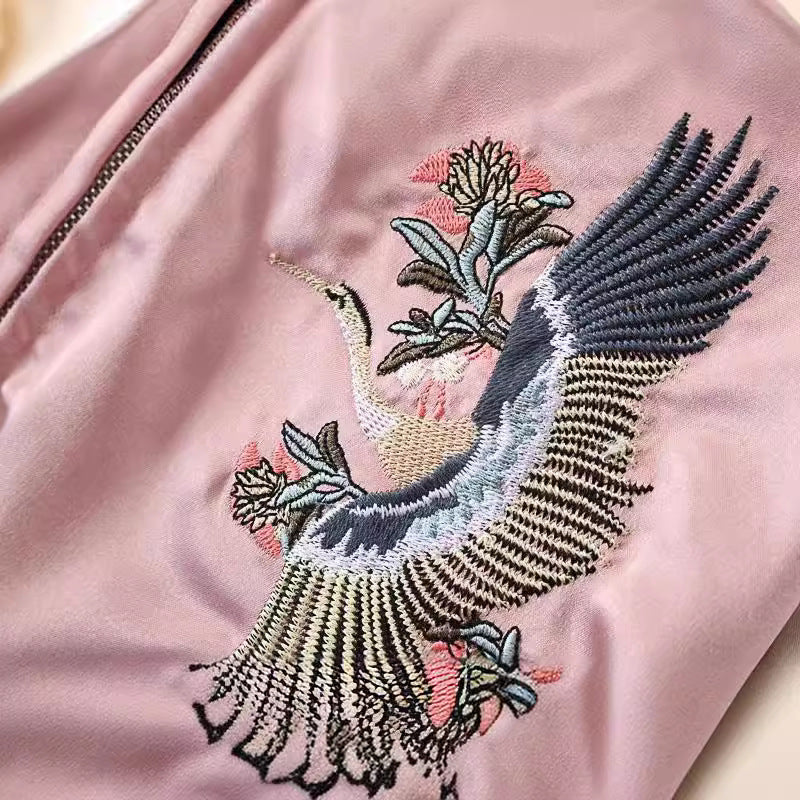 Vintage Embroidered Two-Face Baseball Jacket