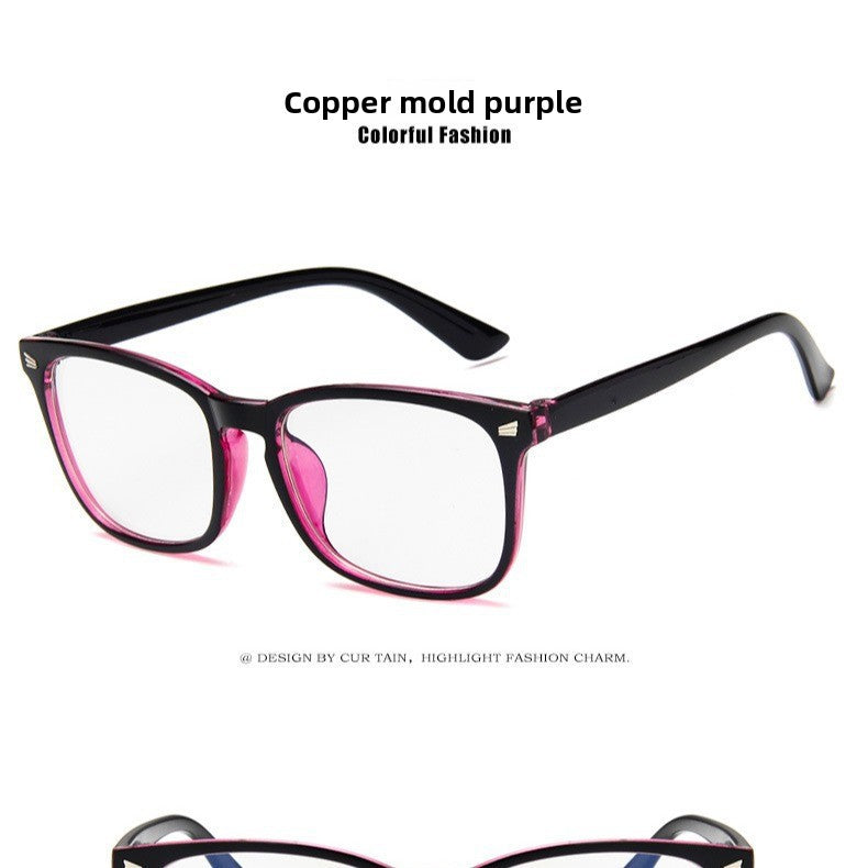 Vintage flat-top glasses with blue light protection