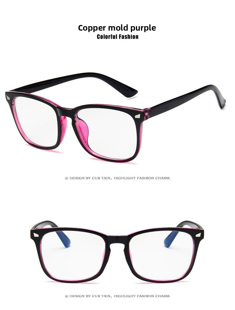 Vintage flat-top glasses with blue light protection