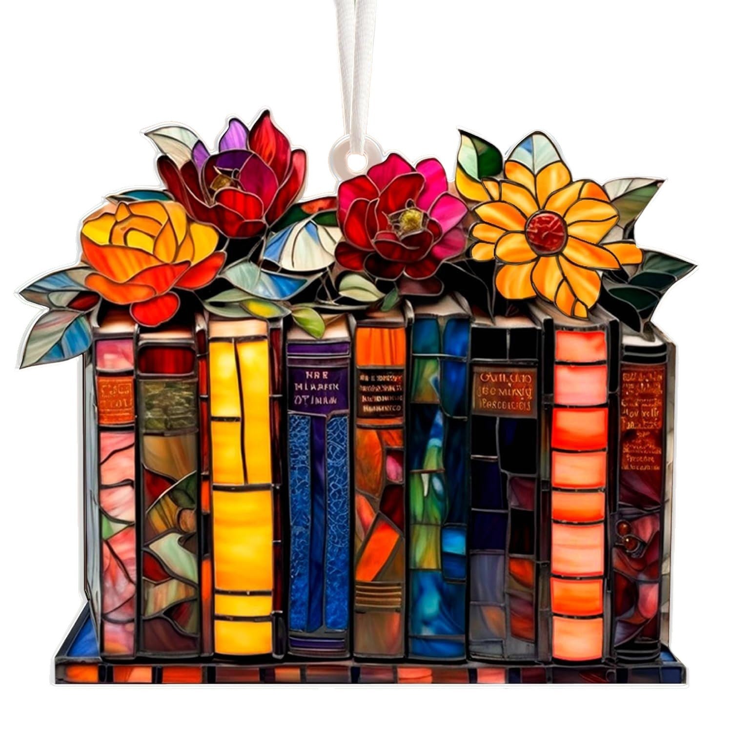 Vintage Floral Book Acrylic Hanging Ornament