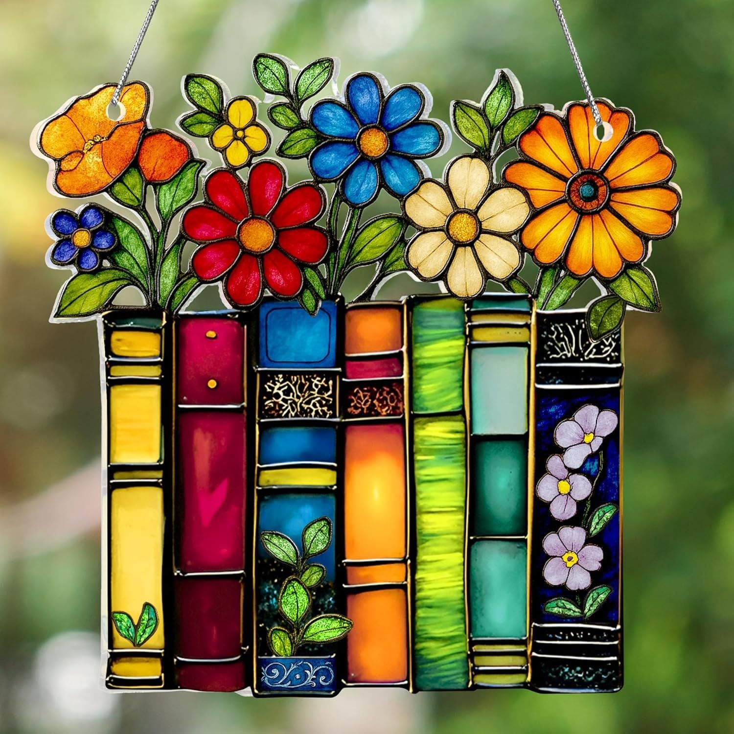 Vintage Floral Book Acrylic Hanging Ornament
