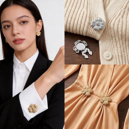 Vintage Floral Cufflink Button Set