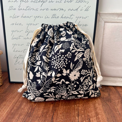 Vintage Floral Drawstring Storage Bag