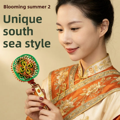 Vintage Floral Handheld Rechargeable Fan