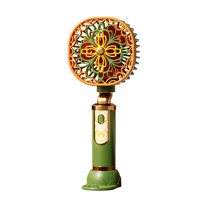 Vintage Floral Handheld Rechargeable Fan