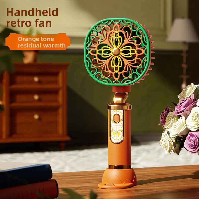 Vintage Floral Handheld Rechargeable Fan