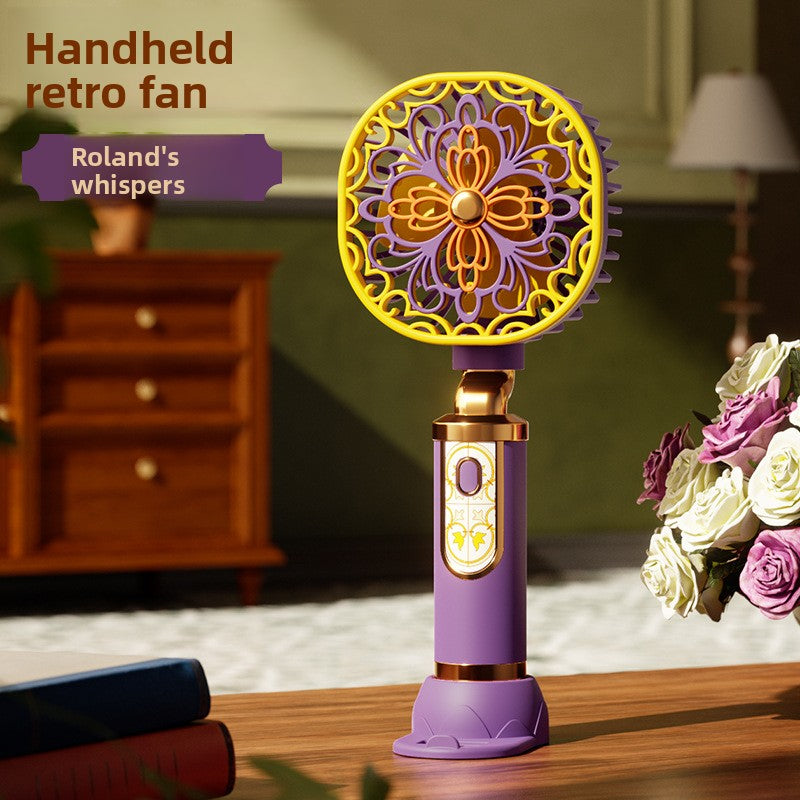Vintage Floral Handheld Rechargeable Fan