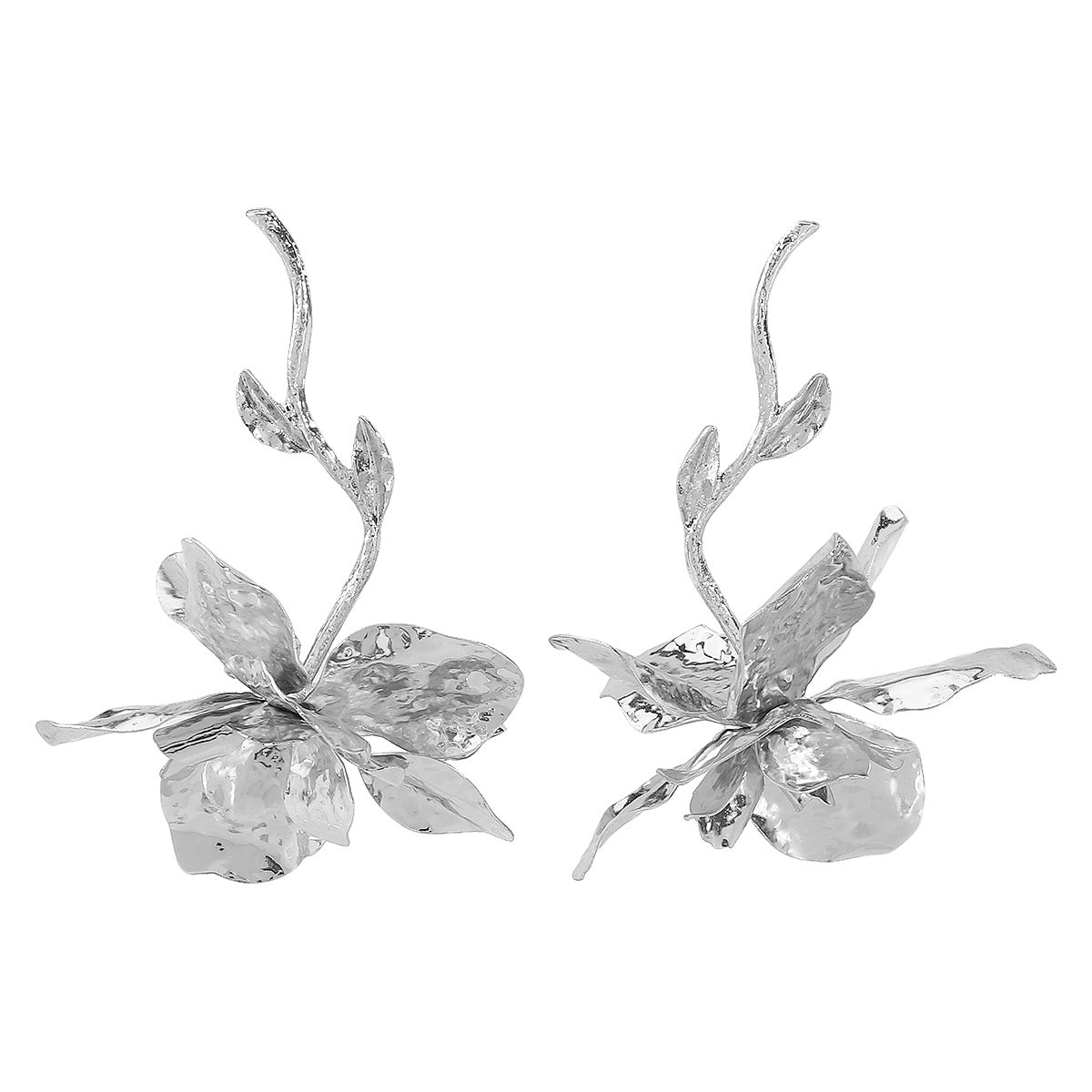 Vintage Floral Metal Earrings