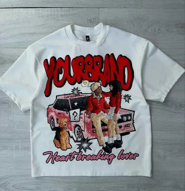 Vintage Floral Print Cotton T-shirt
