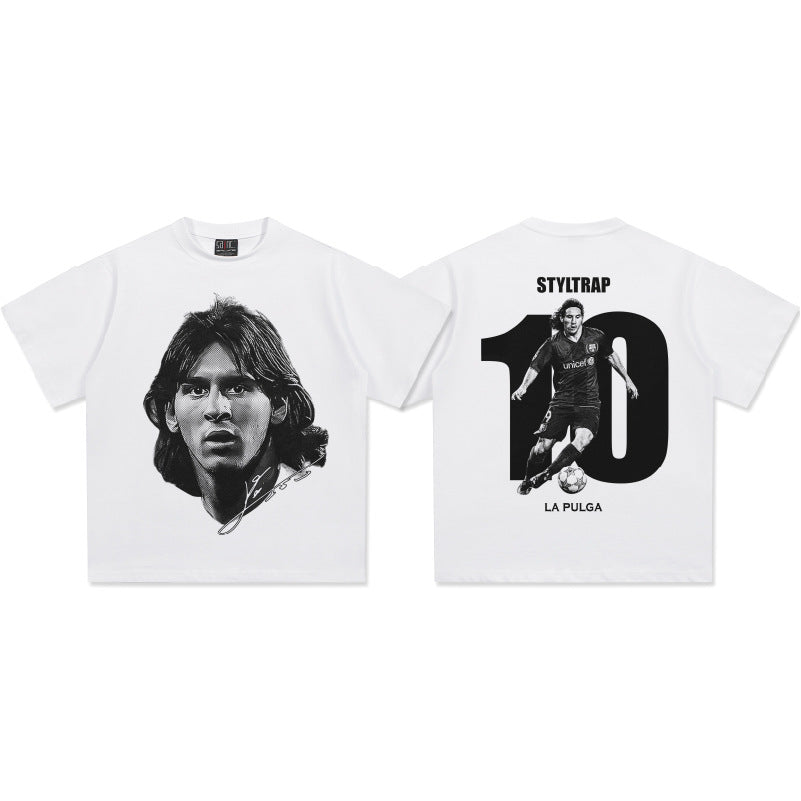 Vintage Football Print Cotton T-Shirt