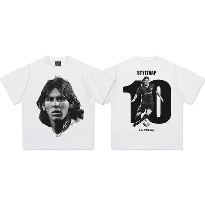 Vintage Football Print Cotton T-Shirt