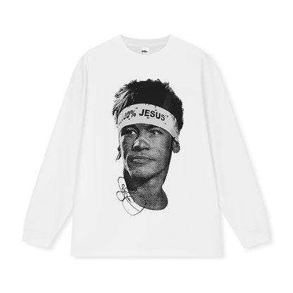 Vintage Football Print Cotton T-Shirt