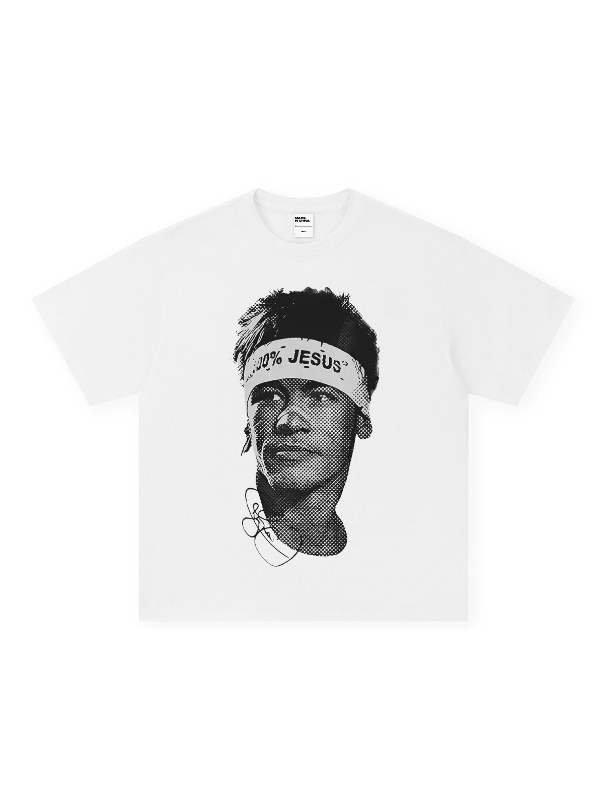 Vintage Football Print Cotton T-Shirt