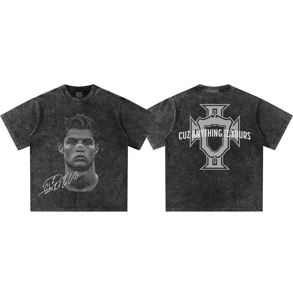 Vintage Football Print Cotton T-shirt