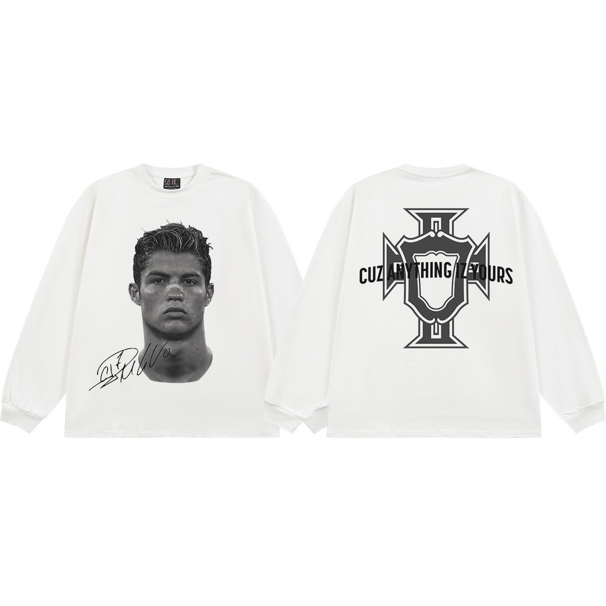 Vintage Football Print Cotton T-shirt