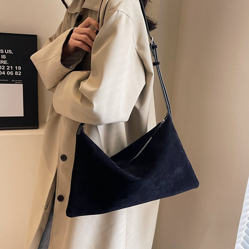 Vintage Frosted Suede Shoulder Bag