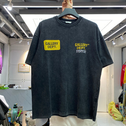 Vintage Gallery Dept Letter Print Loose Fit Washed T-Shirt