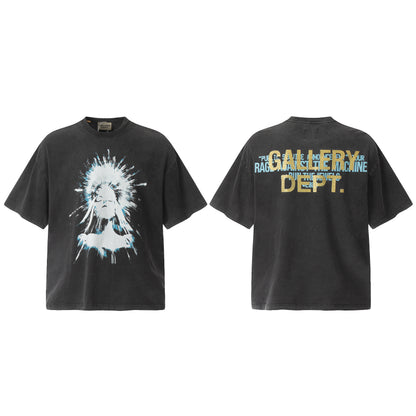 Vintage Gallery Dept Letter Print Loose Fit Washed T-Shirt