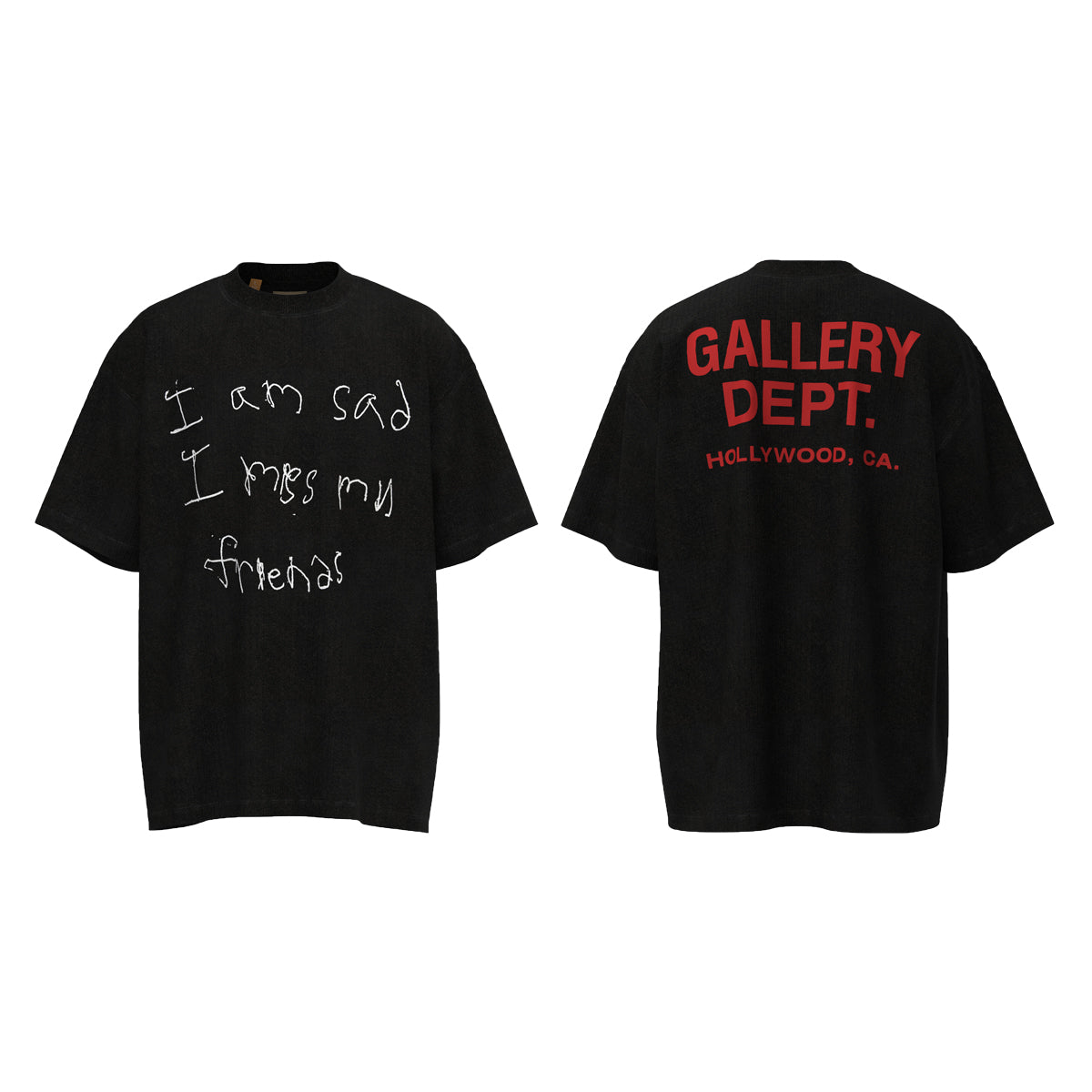 Vintage Gallery Dept Letter Print Loose Fit Washed T-Shirt