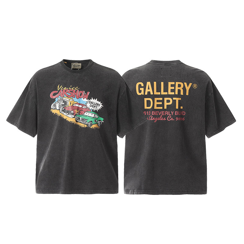 Vintage Gallery Dept Letter Print Loose Fit Washed T-Shirt